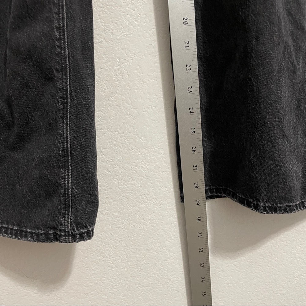 American Eagle Skater Jean High Rise Black Distressed Wide Leg Womens 6 - Picture 12 of 13